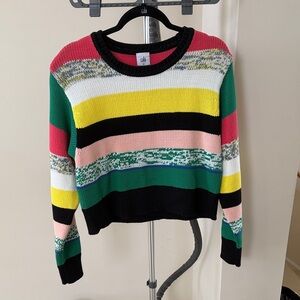 Cabi Pop Crop Pullover - Colorful Striped Sweater